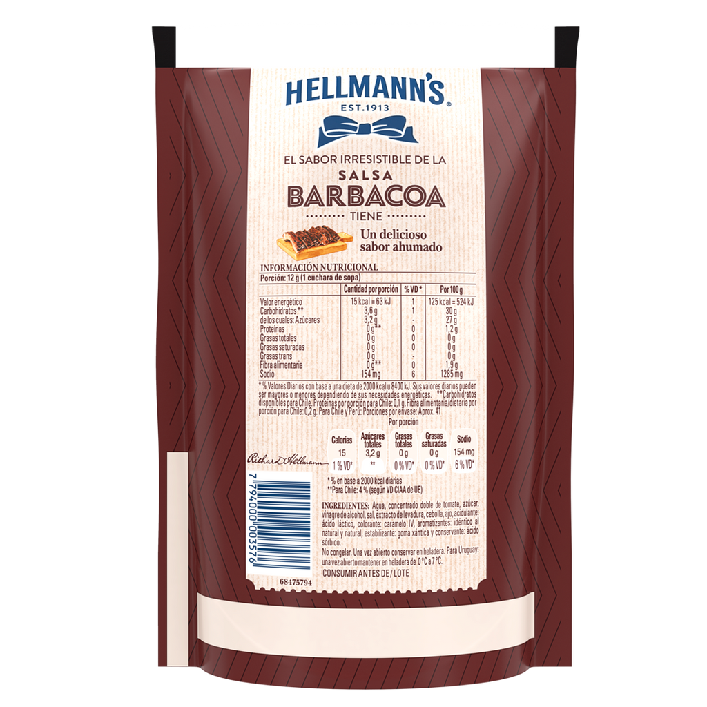 Caja Hellmann's Salsa Barbacoa 500g