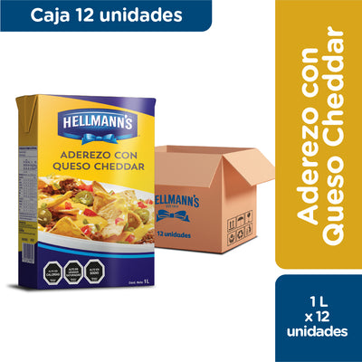 Caja Hellmann's Aderezo Queso Cheddar 1l